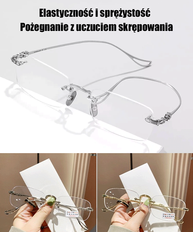 Inteligentne okulary progresywne z funkcją zmiany koloru i zoomu.