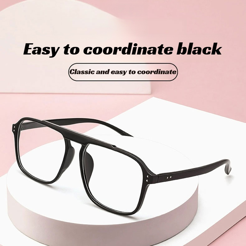 HD retro square frame presbyopia glasses