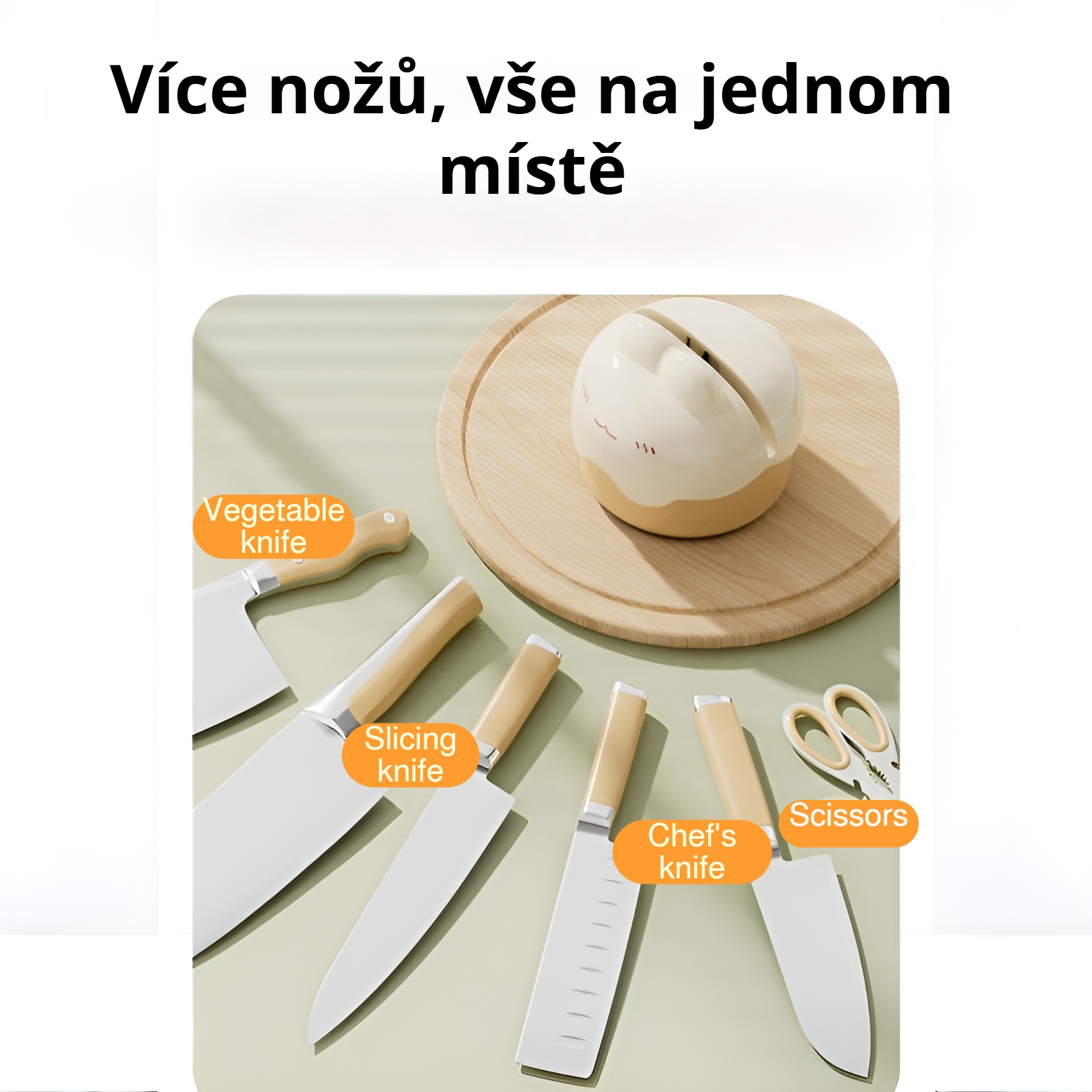  Kreslený brousek na nože s přísavkou, domácí wolframový brousek