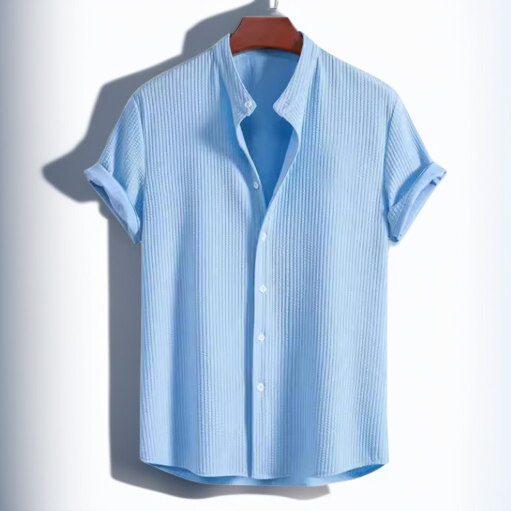 夏のメンズ半袖シャツ 無地 メンズ半袖トップス メンズシャツ