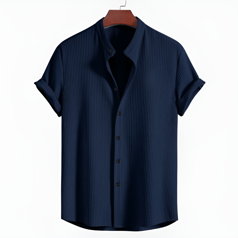 夏のメンズ半袖シャツ 無地 メンズ半袖トップス メンズシャツ