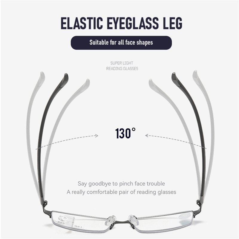 Multi-focus anti-blue light reading glasses for the elderly metal for both near and far use
