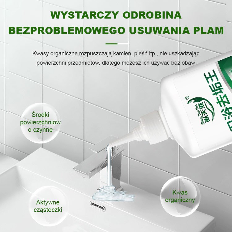 Środek do usuwania kamienia z łazienki Usuwa żółte plamy osady z kamienia rdzę wodną czyści toal