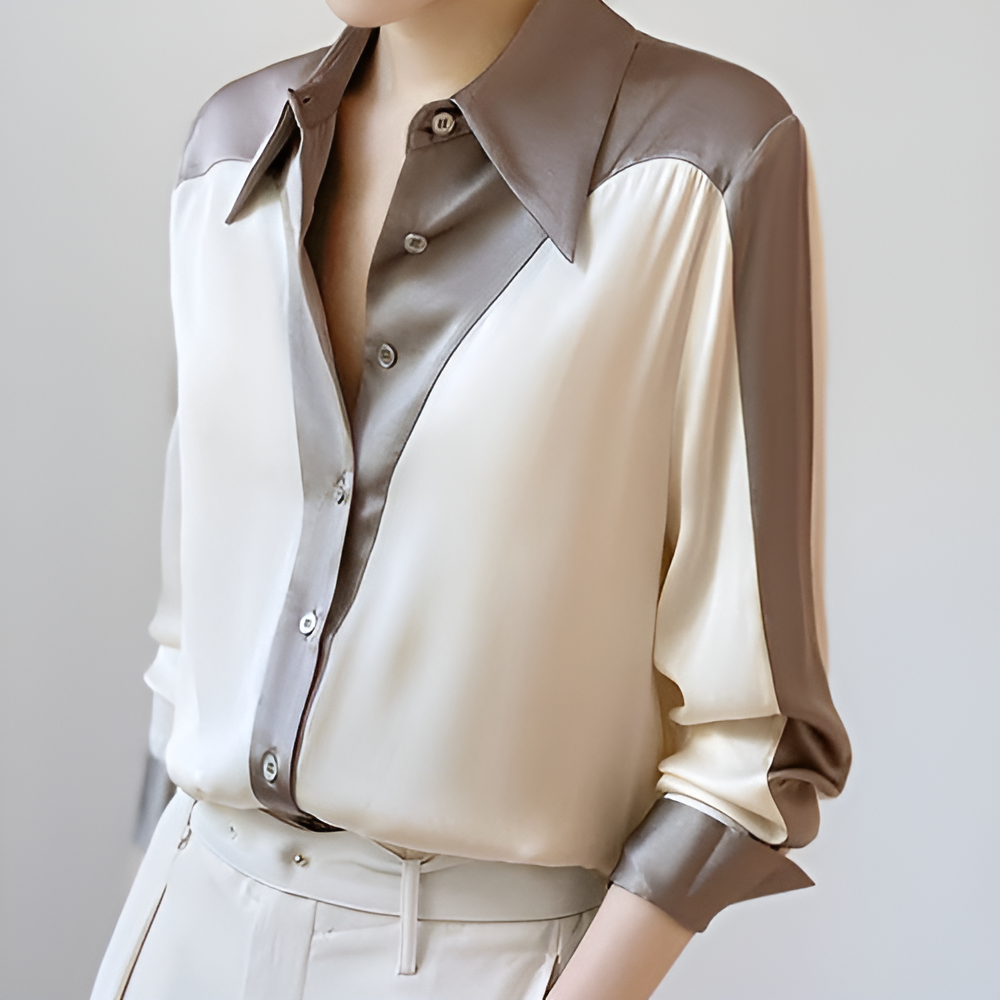 السيدات قميص طويل الأكمام تصميم أنيق