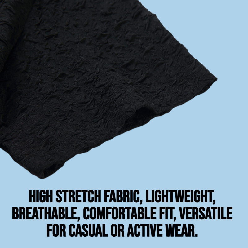 Summer men's solid color round neck high stretch short sleeved shirt