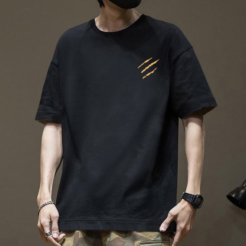 tričko s krátkým rukávem s americkým módním a jednoduchým potiskem