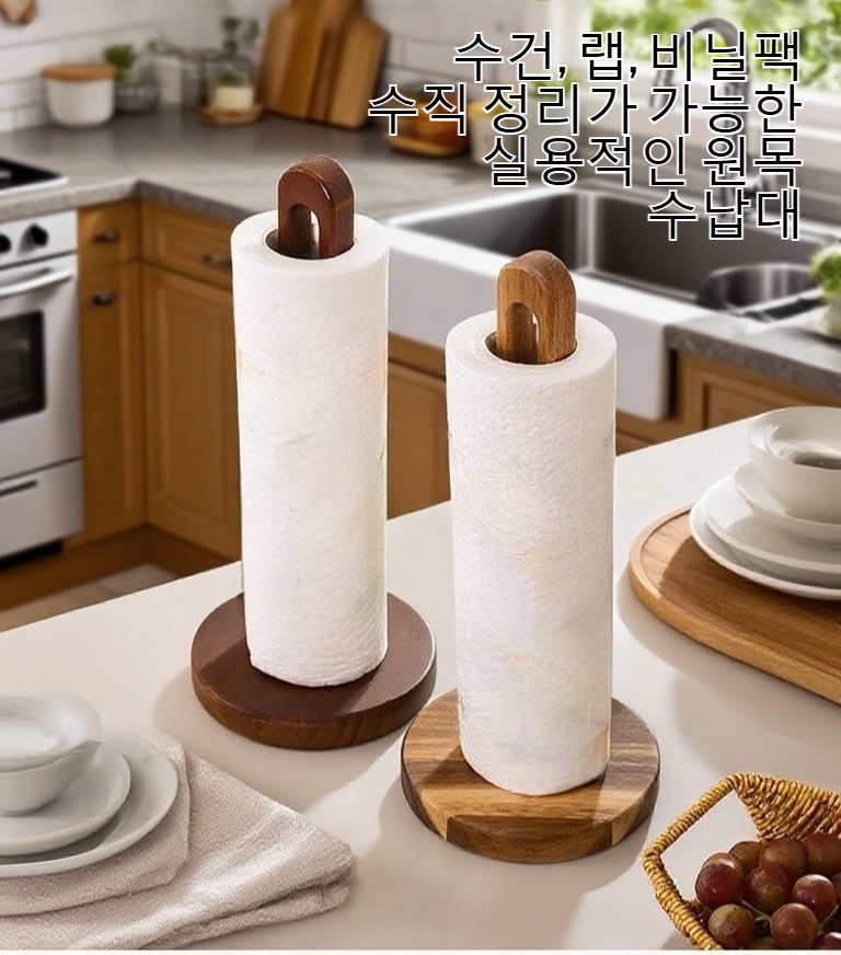 주방에서 사용하는 실목 두루마리 종이 수납대