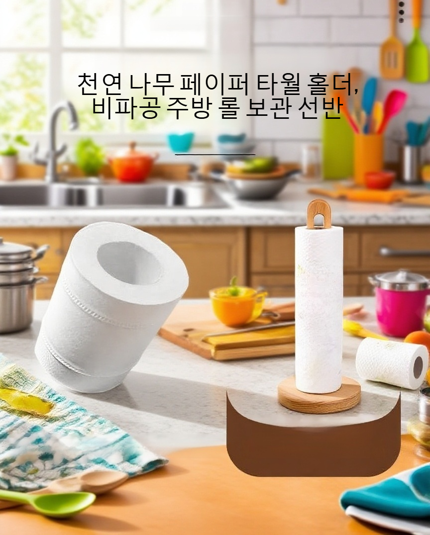 고급 원목 소재의 종이 수납대 상세 사진