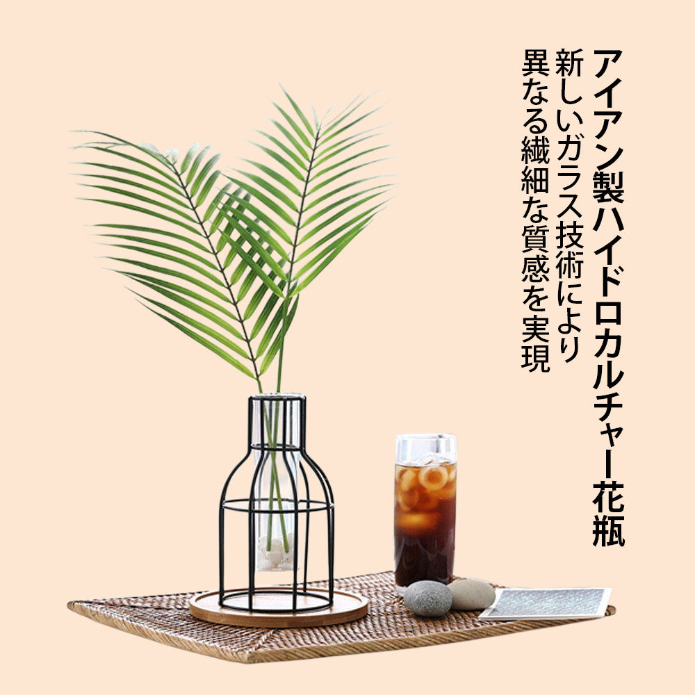 ヨーロピアンスタイルのアイアン製ゴールドハイドロカルチャー花瓶