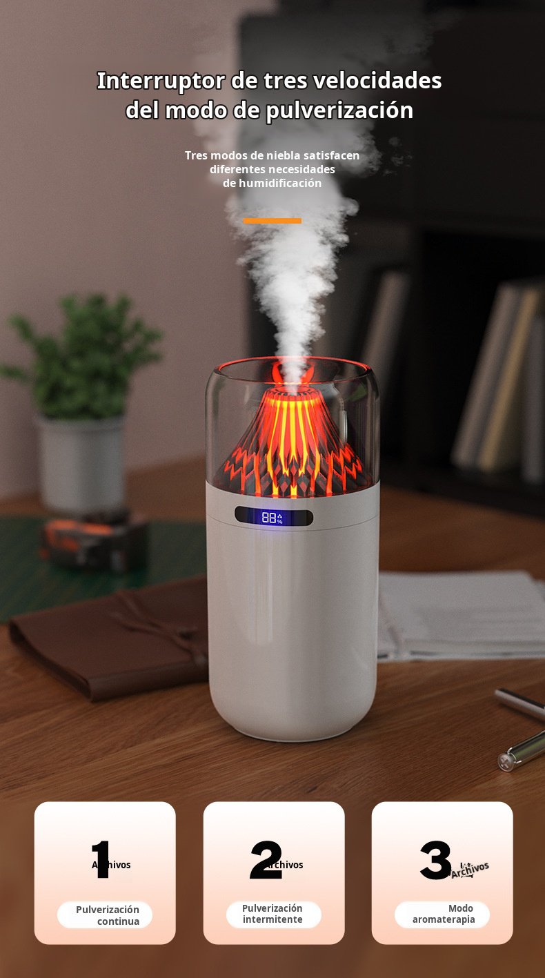 Humidificador compacto con luz LED