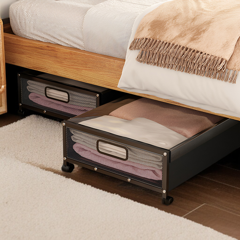 접이식 옷 수납함 침대 밑 대용량 수납함 설치 간편 캐스터 옷 갈아입기 수납함