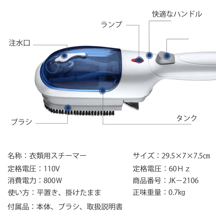 アイロン台不要、スチーム量が多い、ニオイ取り、コンパクト、除菌