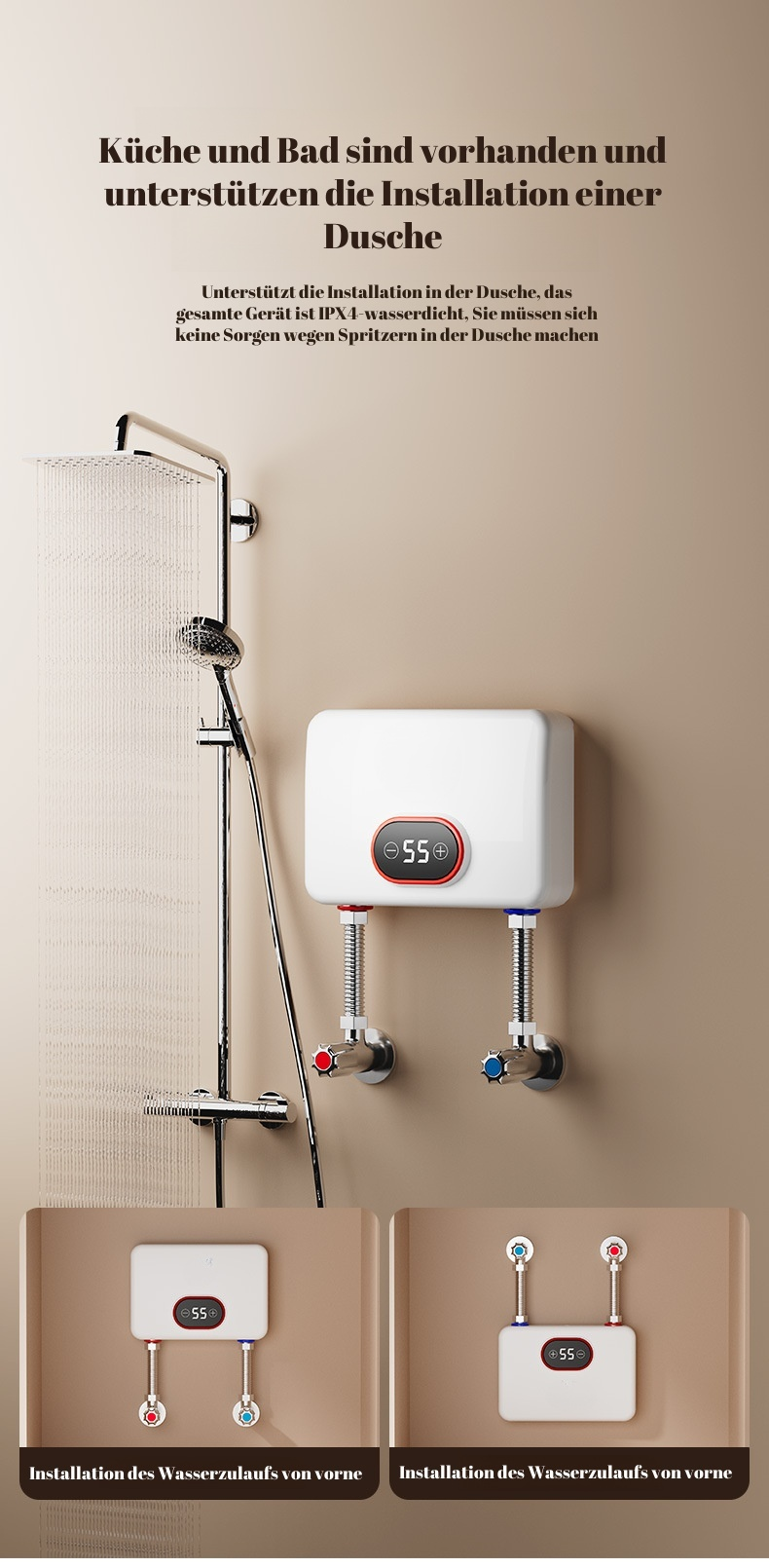 Effizienter Warmwasserbereiter für den täglichen Gebrauch