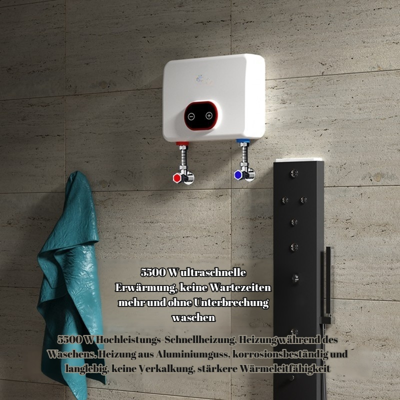 Elektrischer Durchlauferhitzer für die Küche, kein Wasserspeicher, schnelles Aufheizen, kleiner Unte