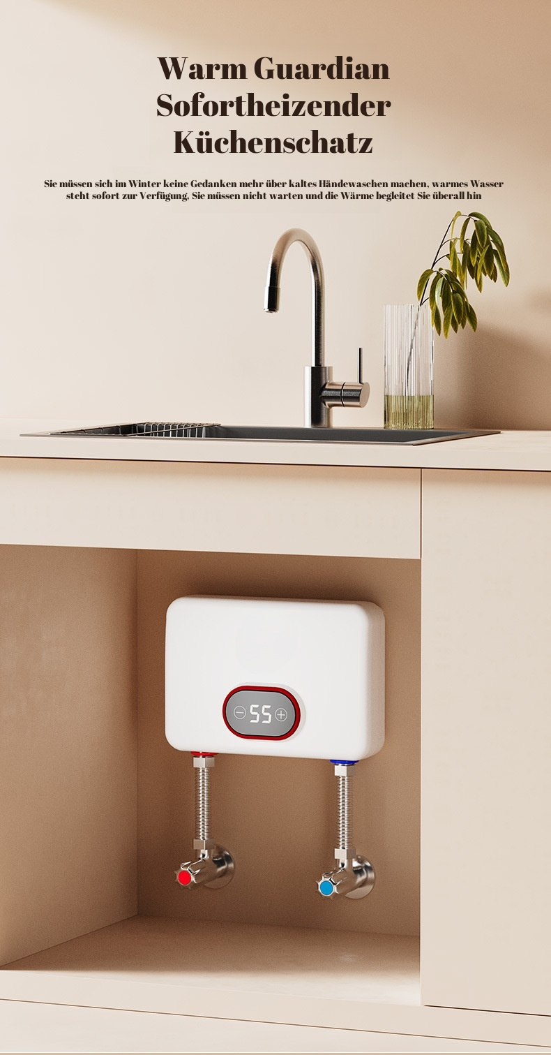 Elektrischer Durchlauferhitzer für die Küche – kompakt und modern