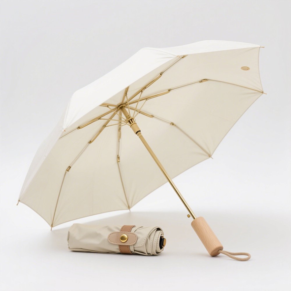 Umbrelă modernă, culoare crem, pentru o singură persoană