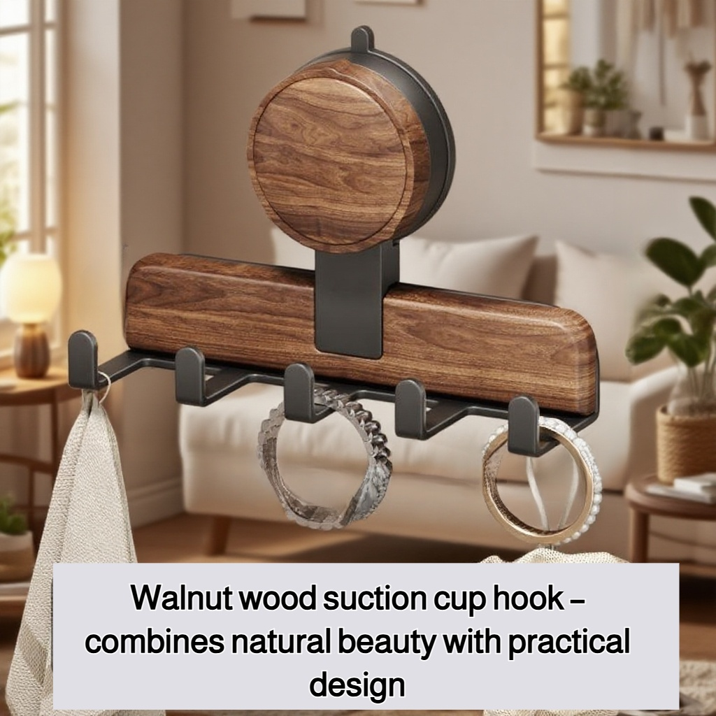 Walnut suction cup hook