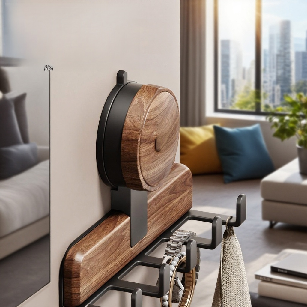 Walnut suction cup hook