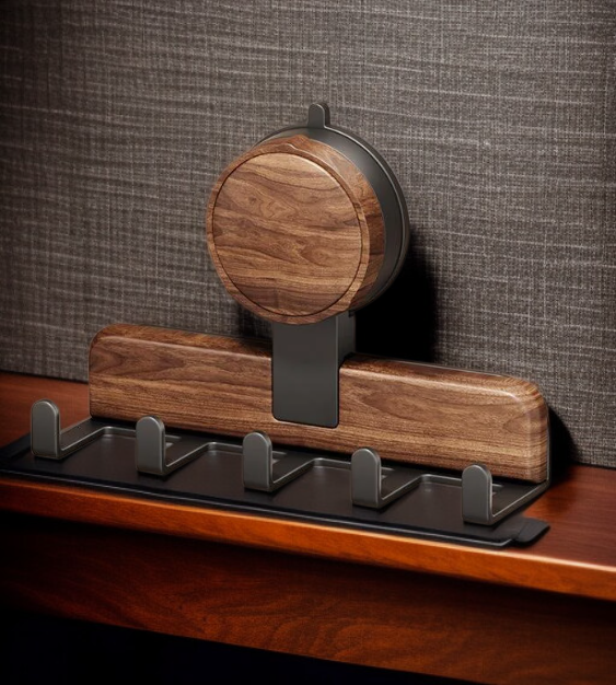 Modern walnut wall hook for kitchen organization