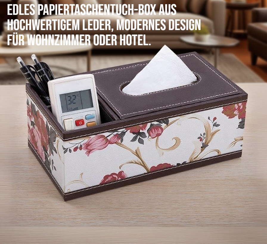 Eleganter Lederkasten als Aufbewahrungslösung