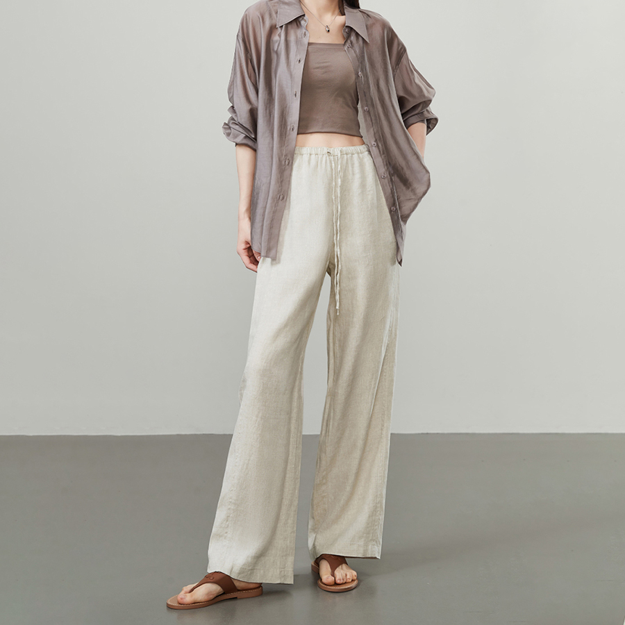 【富士吉田百年工房製】夏用綿麻ワイドパンツ、期間限定半額！！