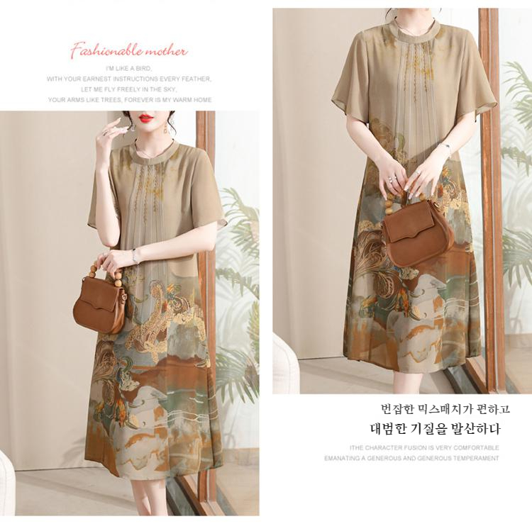 2024 신상 중년 여성 여름 드레스