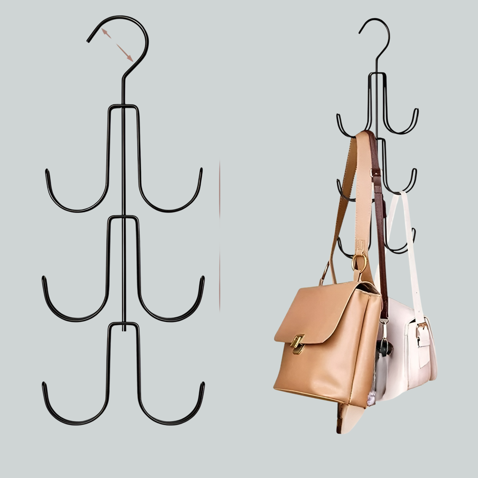 Multifunctional iron bag hanger