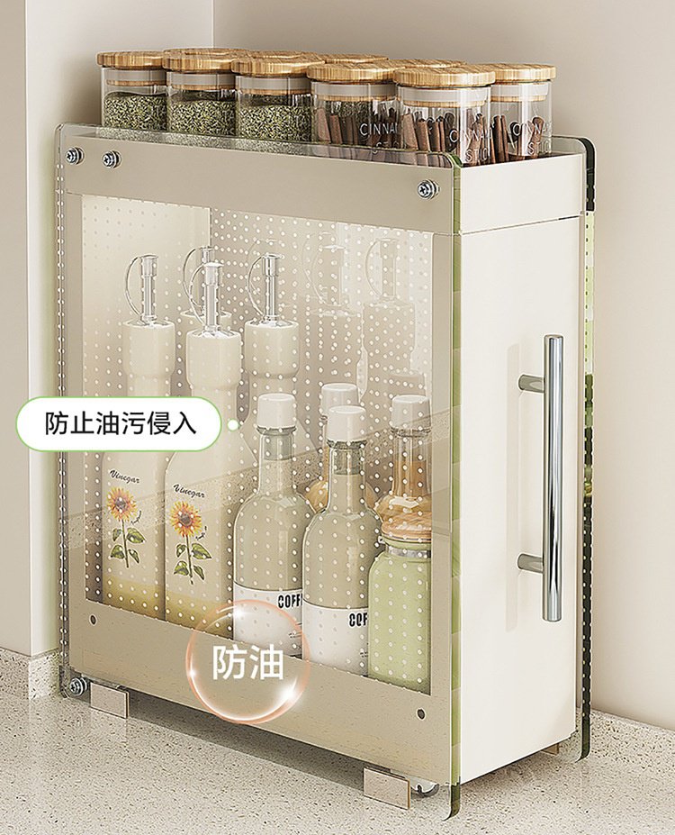 Detalle del mecanismo extraíble del estante de especias