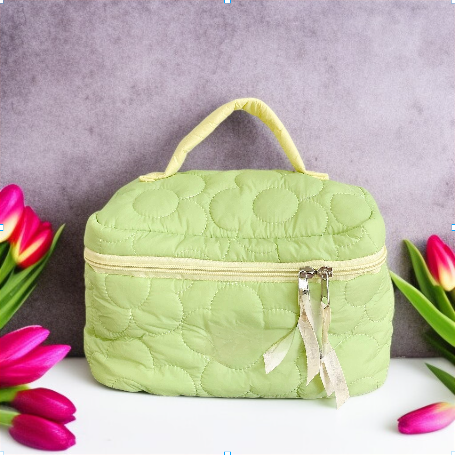 미니멀 릴리안 컬러 플라워 파우치 대용량 수납팩