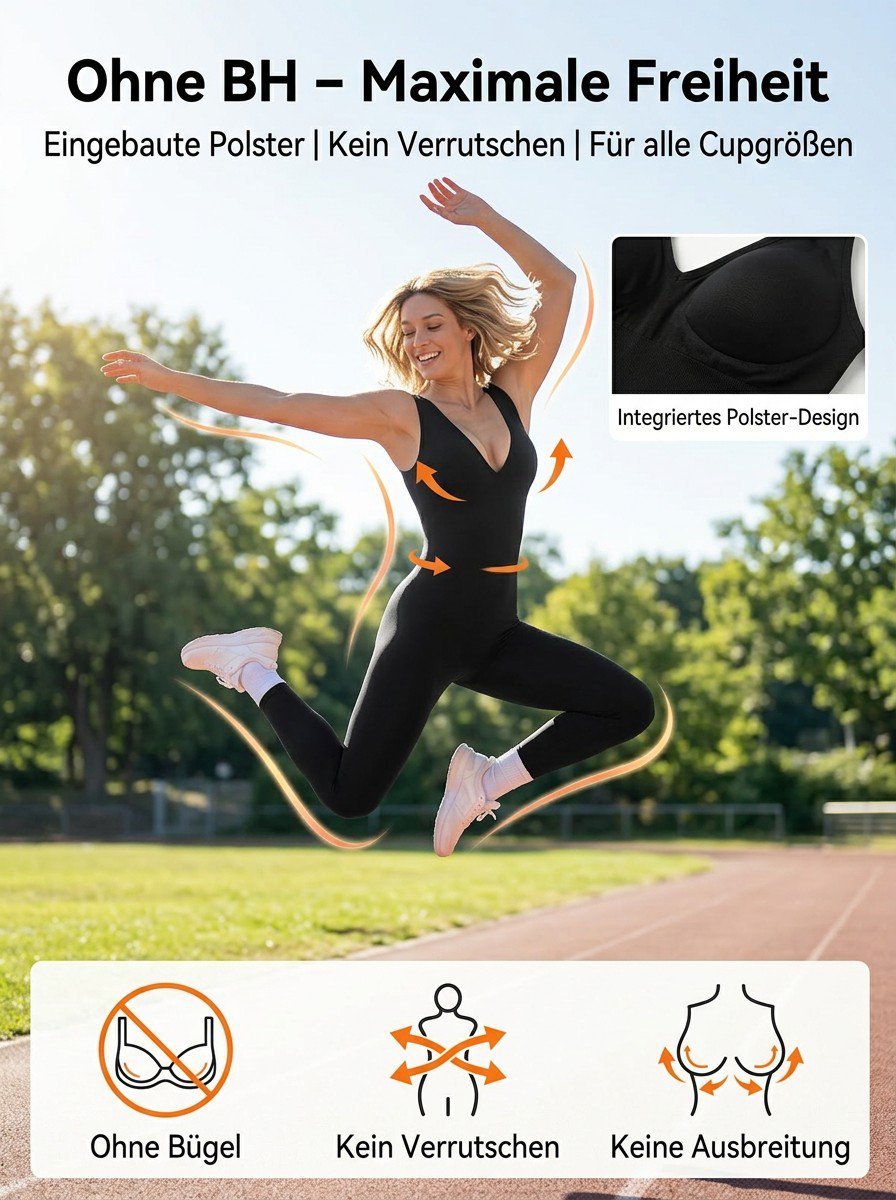 【Hochdehnungsnahtlose】Reibungsfreier Ganzkörper-Yogaanzug