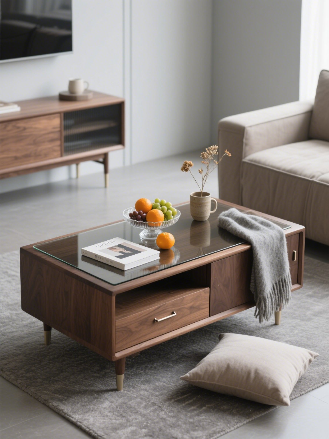 リビングルーム収納コーヒーテーブル全体画像