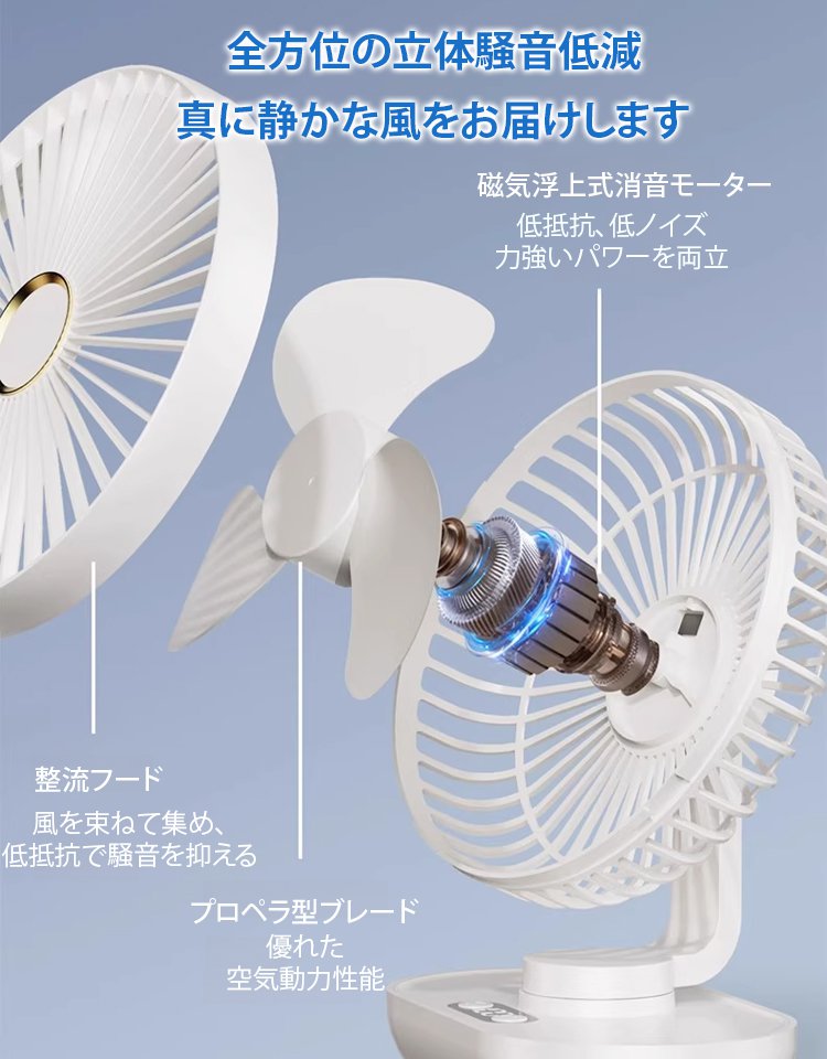 冷風循環卓上首振り扇風機