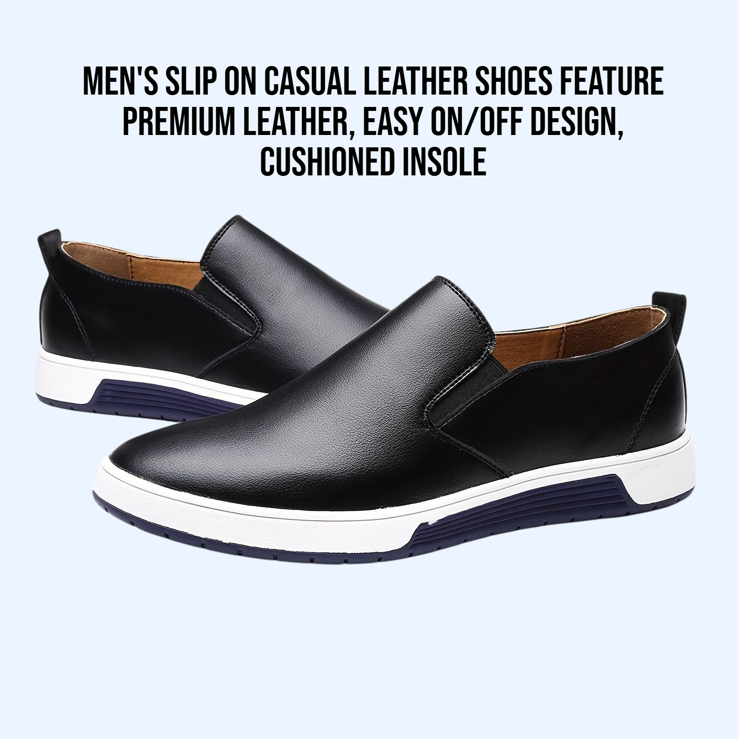 Men's slip on casual leather shoes