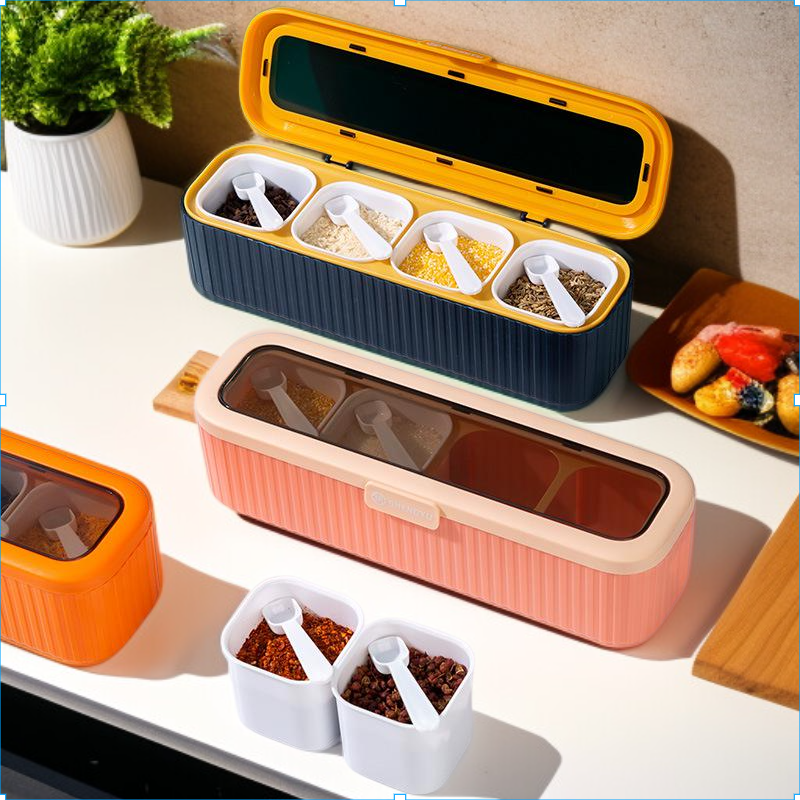 กล่องปรุงรสแบบแบ่งช่องกันความชื้น