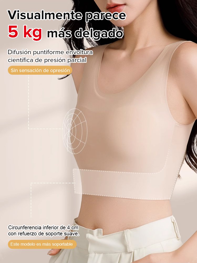 Sujetador reductor invisible para pecho grande.