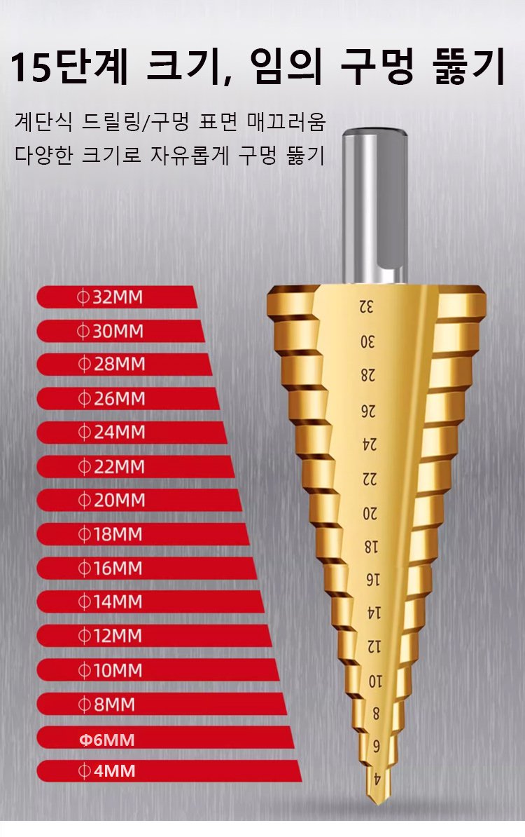 드릴 비트 각종 크기 비교