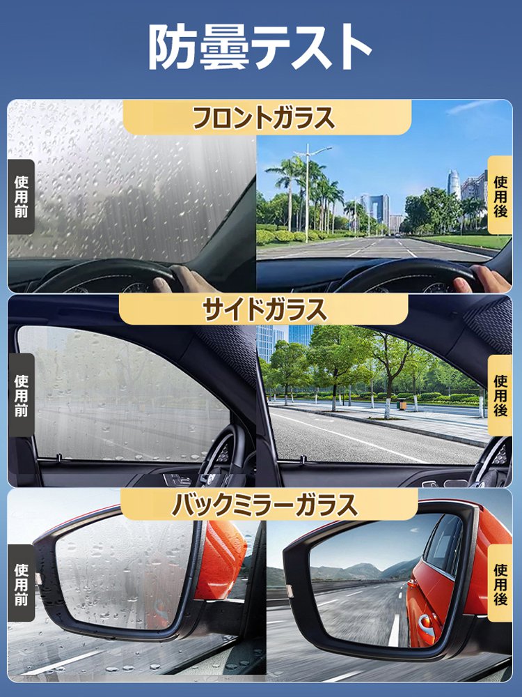 【運転中の視界が2倍クリア】車用ガラス防雨・防曇スプレー