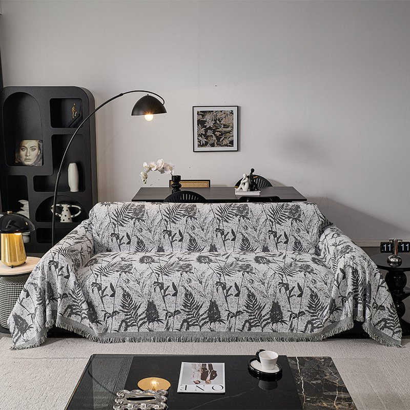 植物柄のソファカバー、ブランケット、ソファカバー 