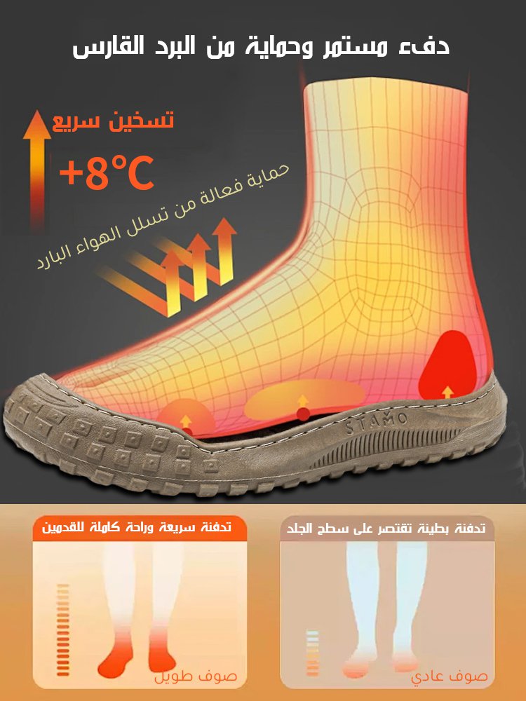 حذاء مارتن عالي الرقبة للرجال بتصميم عصري وبطانة فرو دافئة