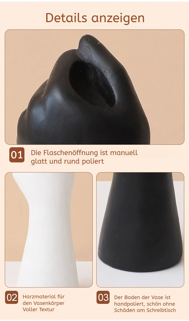 Handförmiges Ornament als moderne Tischdeko