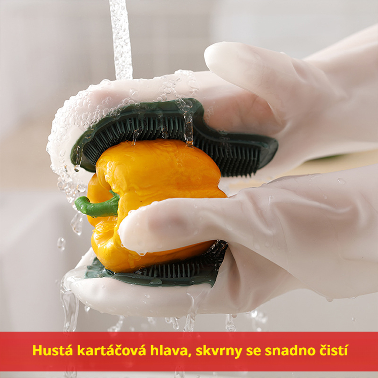  Kouzelné domácí kartáčové rukavice na mytí nádobí