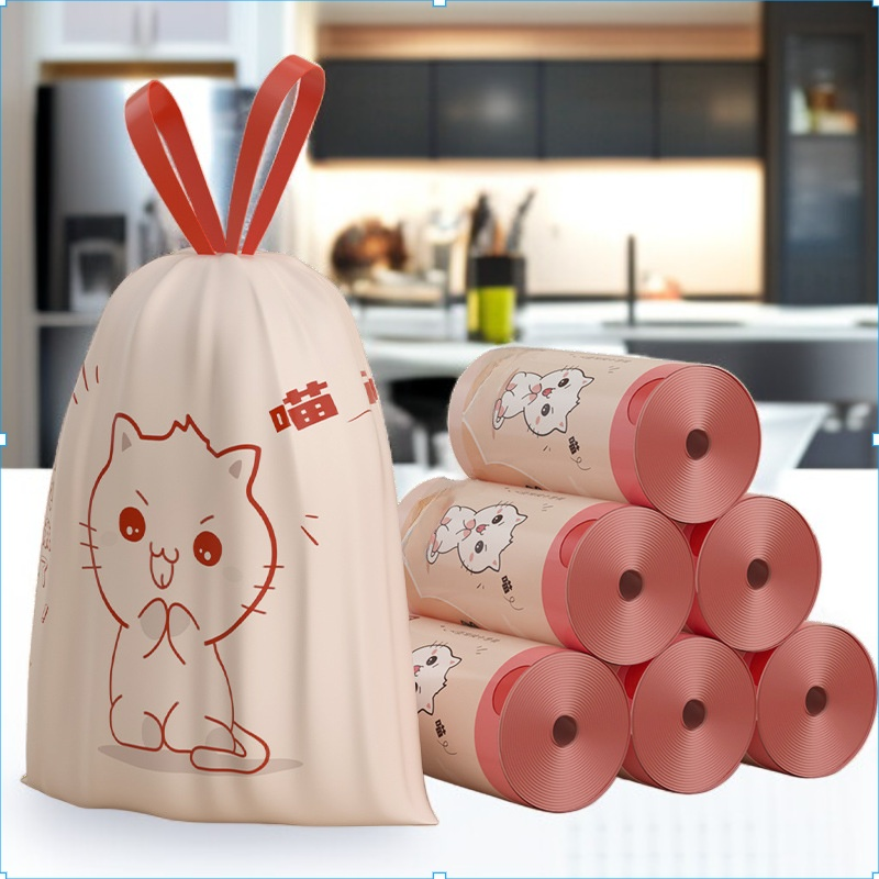 Thickened household portable automatic closing disposable plastic bag kitchen cleaning bag