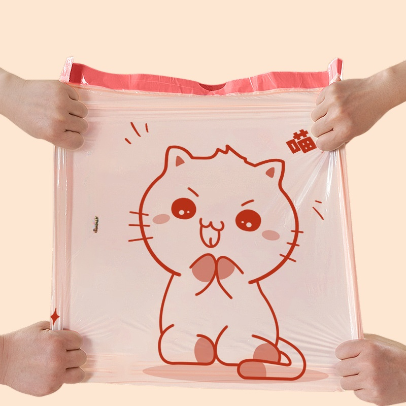 Thickened household portable automatic closing disposable plastic bag kitchen cleaning bag