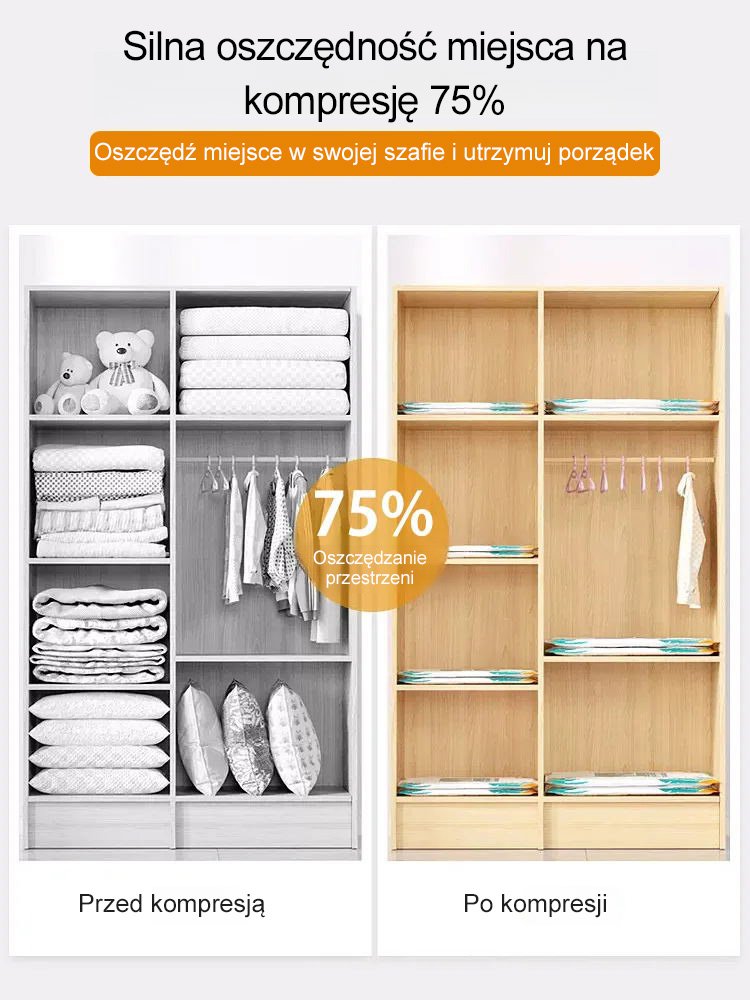 Zagęszczony worek do przechowywania próżniowego 7-częściowy zestaw