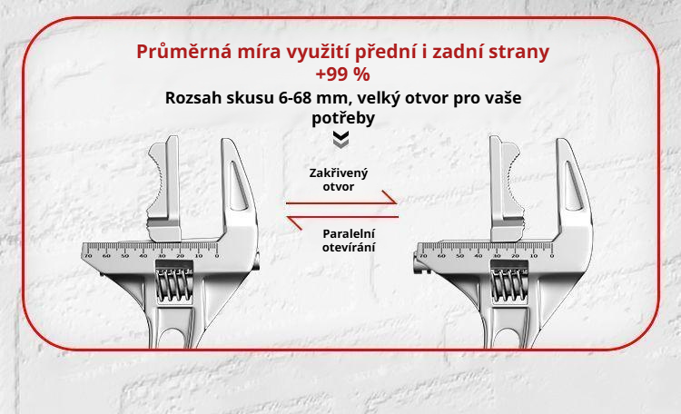 Krátká rukojeť klíče vhodná do omezených prostor