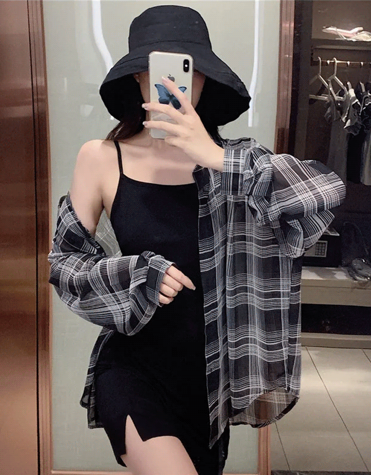 ゆったりチェック柄シャツ