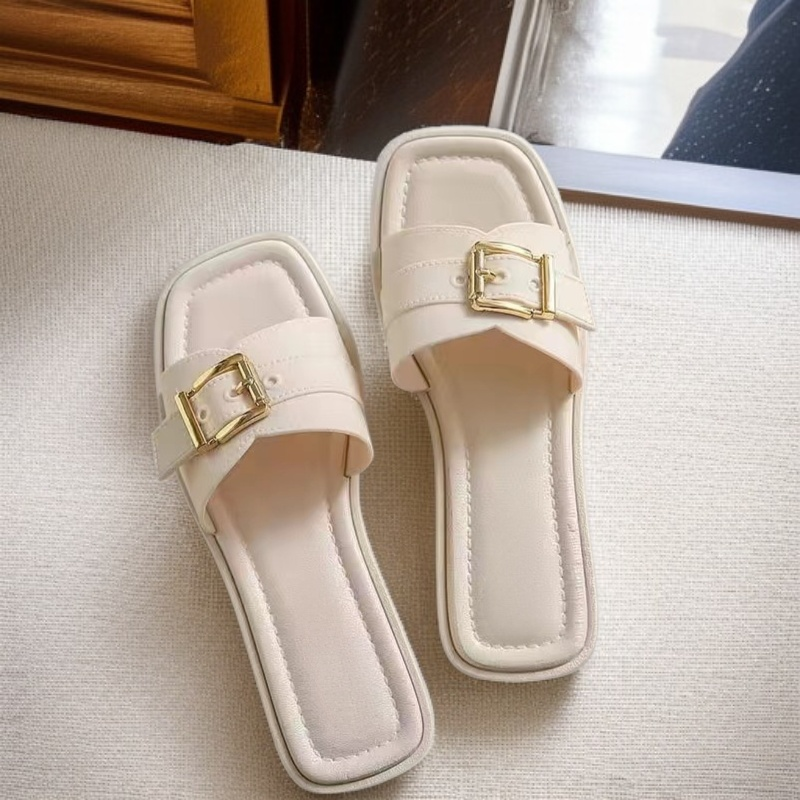 نعال نسائية للارتداء في الهواء الطلق في الصيف، نمط جديد، اتجاه الموضة، شبشب مسطح غير قابل للانزلاق