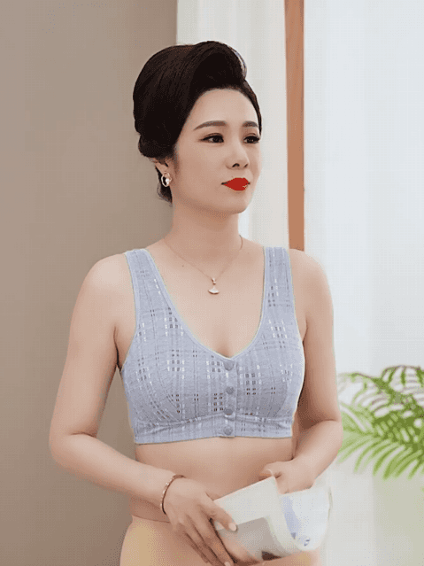 【純棉】中老年薄款前開扣背心式內衣