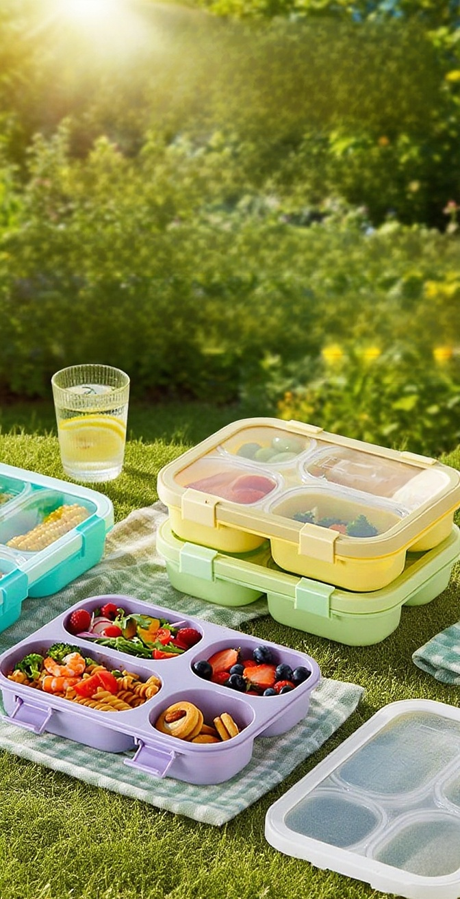 휴대성이 뛰어난 마카롱 컬러 도시락