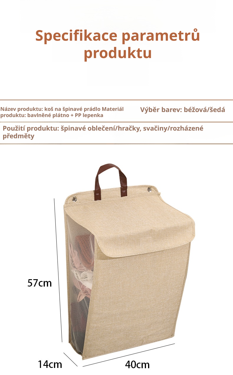 Uspořádání prádla v skládacím textilním koši